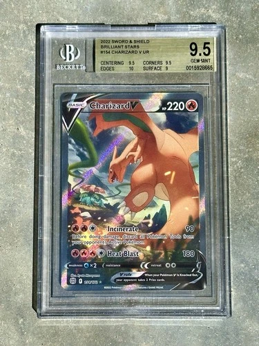 CHARIZARD V POKEMON 154/172 2022 BRILLIANT STARS - BGS 9.5