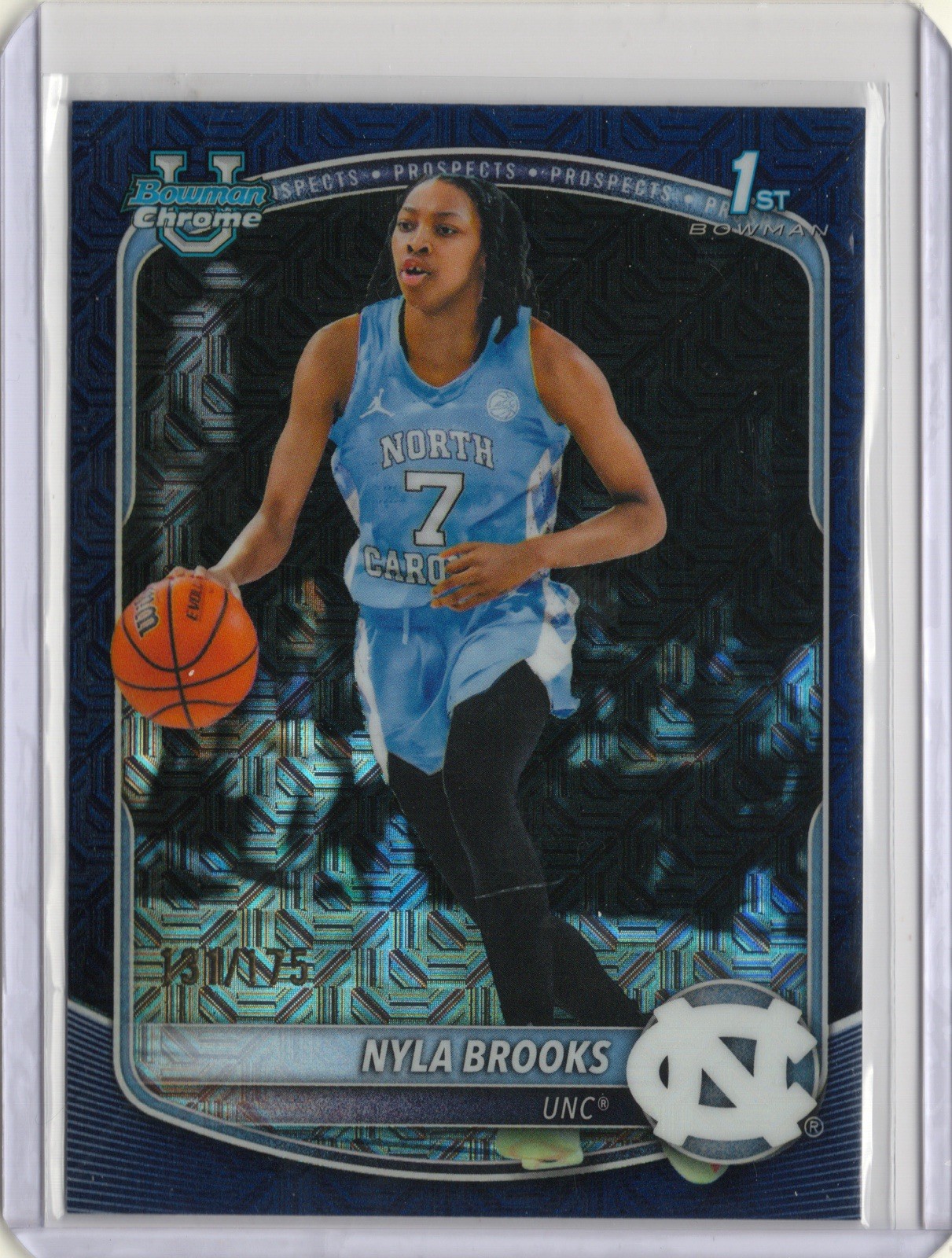 Nyla Brooks 2025-26 Bowman Chrome #BCP-63 Navy Mojo Refractor /175 1st UNC NM