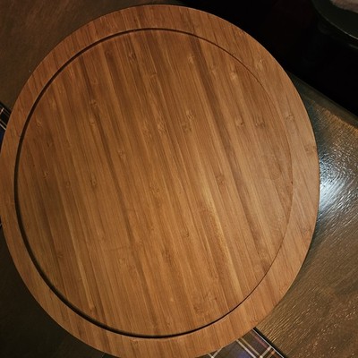 B.Smith Round Charcuterie/Cheese Serving Board/ Tray Bamboo Wood.