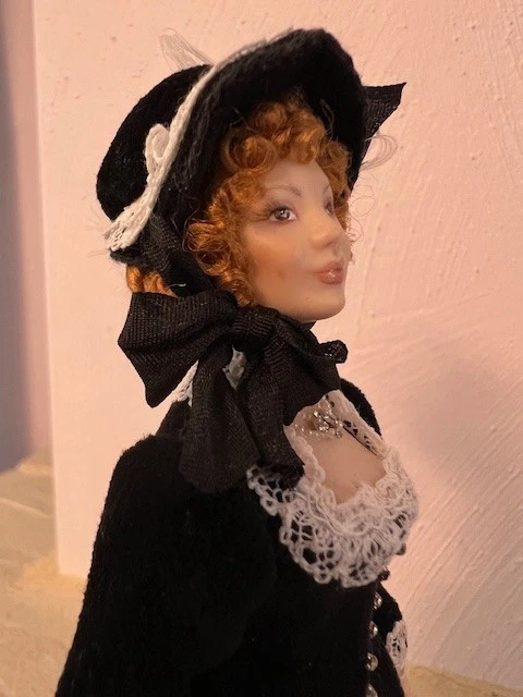 Dollhouse Miniature, Artist, Artisan, Terri Davis Lady Doll, Porcelain, 12th - Image 4 of 4