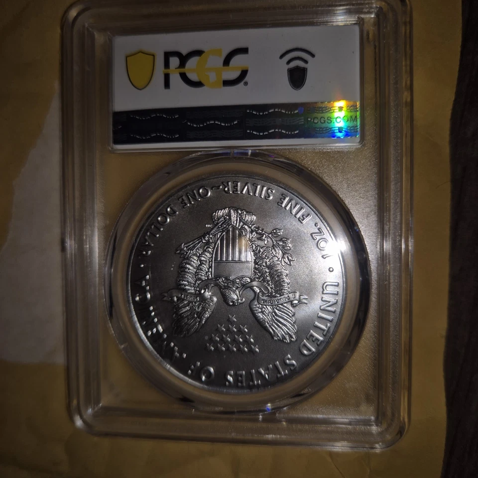 2021 (P) Emergency Issue American Silver Eagle Dollar PCGS MS69 First Strike - Image 3 of 3