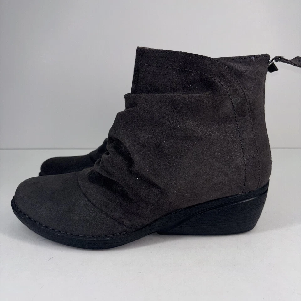 Botines Dansko Arisa para mujer EE. UU. 10,5-11 UE 41 gris gamuza tacón bajo de cuña Foto 3 de 4