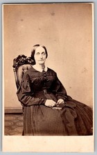 Antique CDV Circa 1860s A. M'Cormick Old Lady In Dress Oxford PA