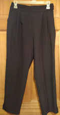 ASOS Pleated Slacks Size US 6 Womens Black High Rise Side Zip Slit Hem Pockets