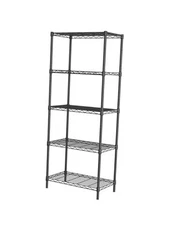  Shelf Wire Shelving Adjustable Storage Shelves 5 Black 12"Dx22"Wx59"H Black
