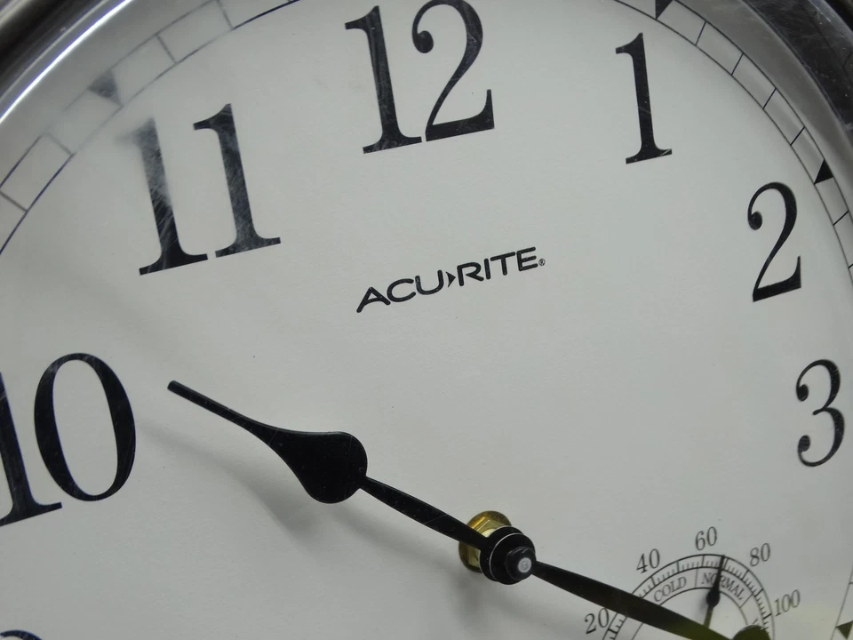 ACURITE 13in Outdoor Clock with Thermometer and Humidity - Image 2 of 4