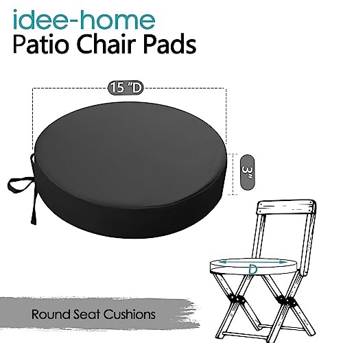 Outdoor Bistro Stuhl Kissen, 15”x15”x 3” dick 15" x 3" (2er Pack) schwarz - Bild 2 von 8