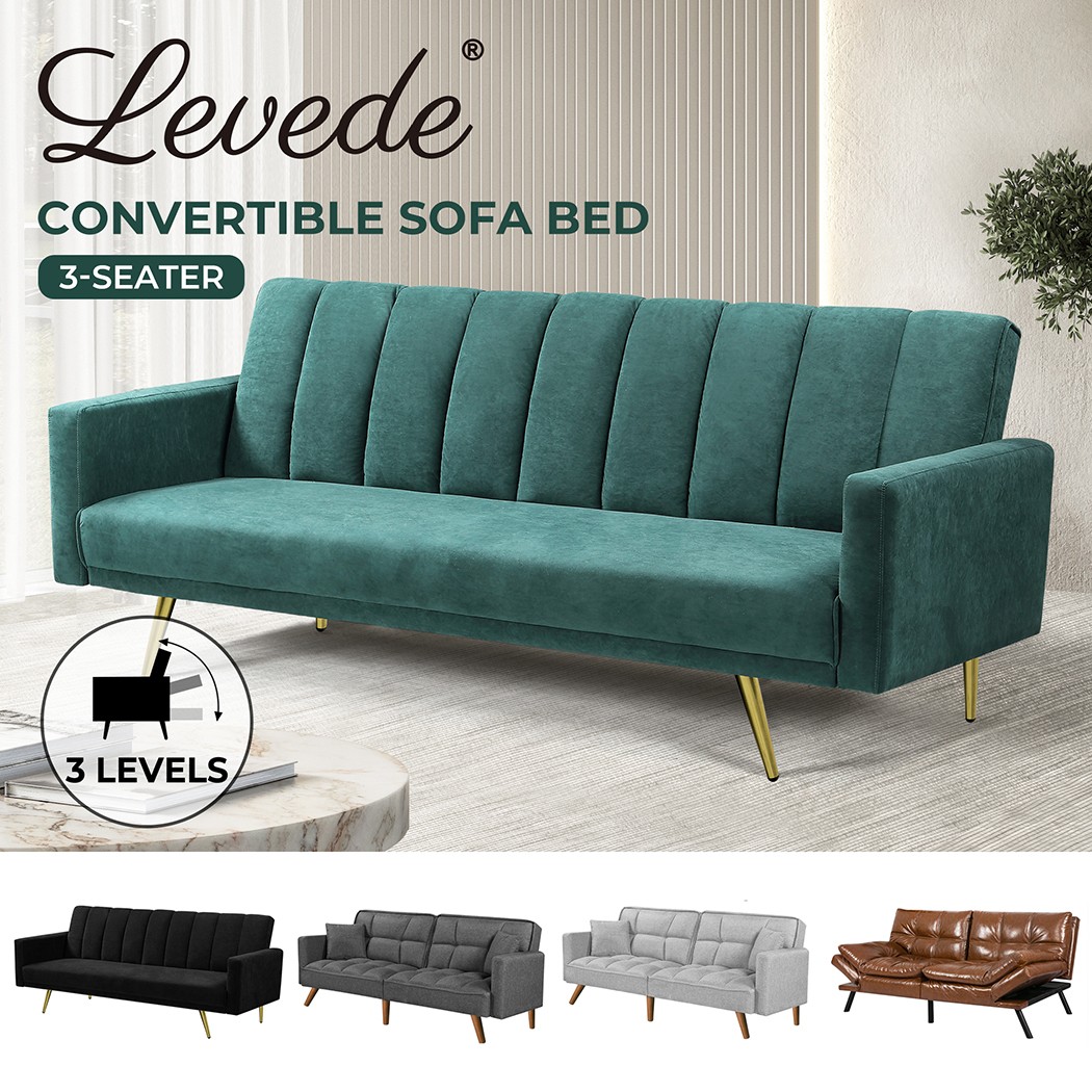 Levede Sofa Bed Futon Convertible Lounge Adjustable Recliner Couch