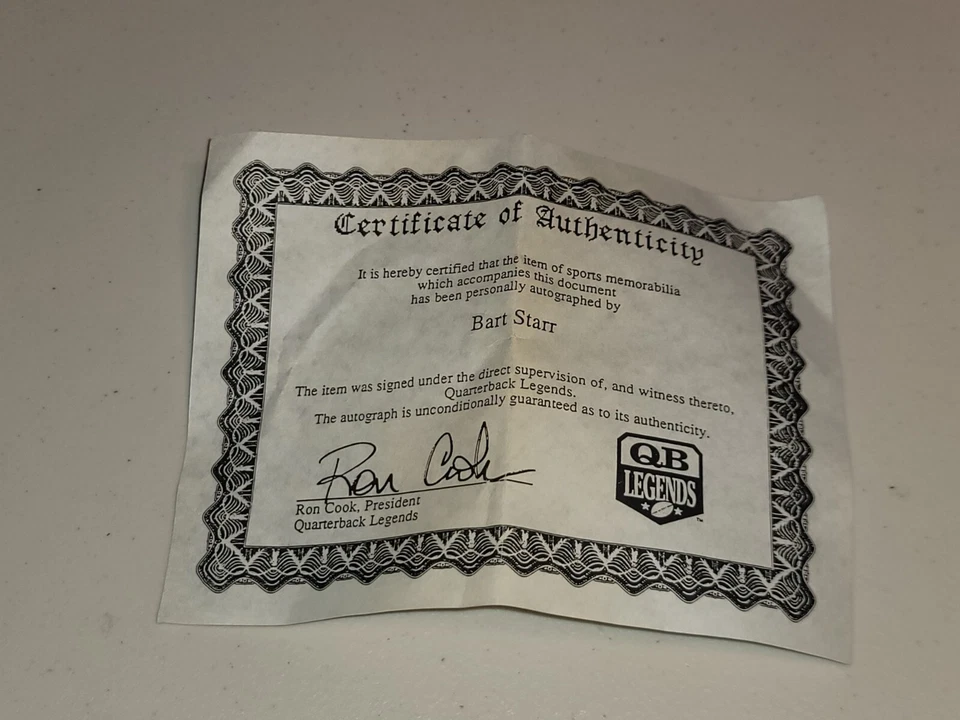 Sombrero Bart Starr Autografiado Firmado Green Bay Packers Excelente Estado con Certificado de Autenticidad Foto 4 de 4