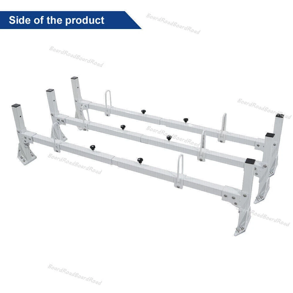 Fits Ford Econoline Van 3 bar 1992-2015 Ladder Roof Racks Steel White New Rack - Image 2 of 4