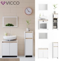 BadmöBel Spiegel Waschtischunterschrank Midi Set Emma Weiß Sonoma Eiche Vicco