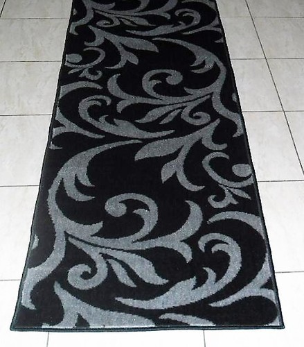 NEW GREY/BLACK MODERN DESIGN FLOOR HALL HALLWAY RUNNER RUG 80X300CM - Picture 5 of 7