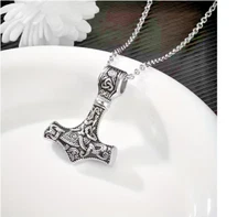 IRISH CELTIC VIKING MEMORIAL URN ASHES Pendant 26" 925 Sterling Silver Necklace