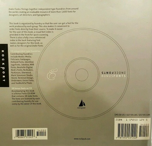 INDIE FONTS 2: A COMPENDIUM OF DIGITAL TYPE FROM INDEPENDENT FOUNDRIES, WITH CD - Picture 2 of 12