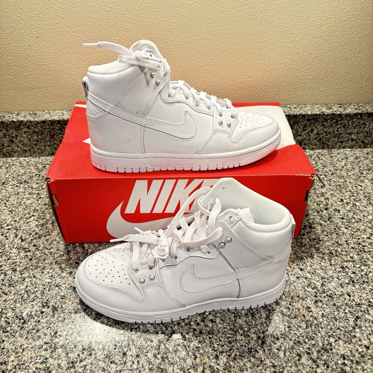 Nike Dunk High SE Pearl Studs Jewel Low Triple White DM7607-100 