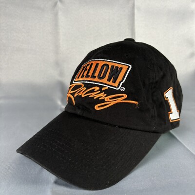 Vintage Yellow Racing Cap Hat K Products Black Orange Men's Snapback Cap