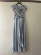 Bridesmaid Grey Flutter Maxi Dress - Size 10 - TFNC
