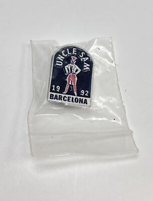 1992 Barcelona Summer Olympics Uncle Sam Enamel Hat Pin USA America A1