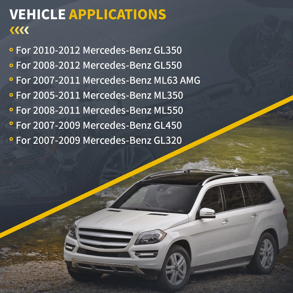 Pair Front Air Suspension Shocks For 05-12 Mercedes-Benz ML350 GL550 ML63 AMG - Image 3 of 4