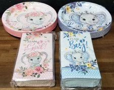 Homlouue 150Pcs Gender Reveal Plates  Napkins 9" Plates