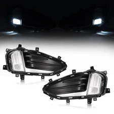 2PCS For Ford Edge 2019-2024 LED Front Bumper Fog Lights Lamp w/ Cover Bezel Kit