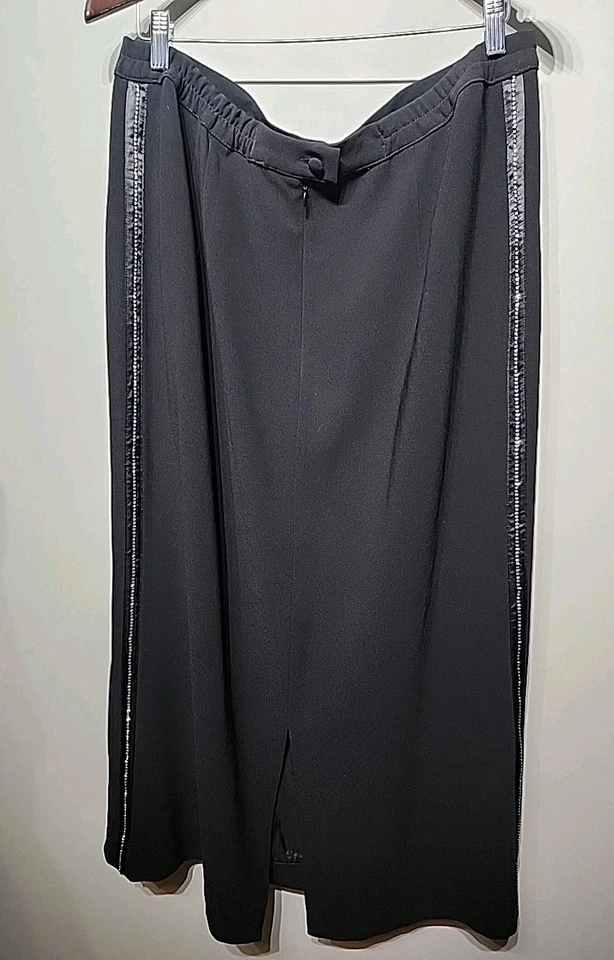 Falda Larga Formal Lápiz Negra Marina Rinaldi Mujer Hecha en Italia Talla MR 25/16 Foto 2 de 4