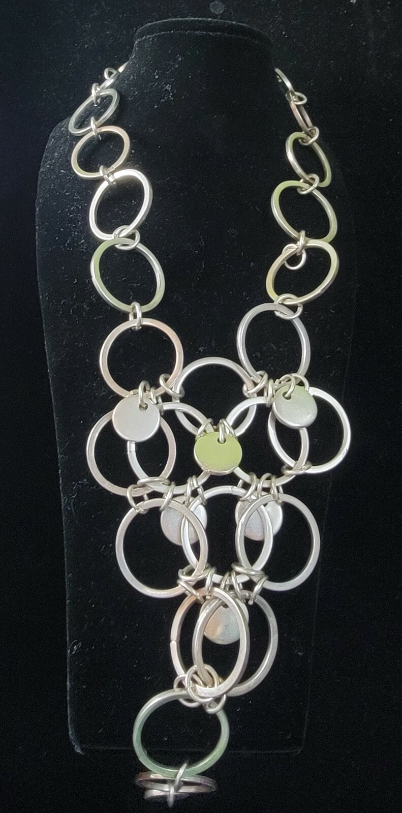 Sterling Silver Large Cascade Interlocking Circle… - image 2