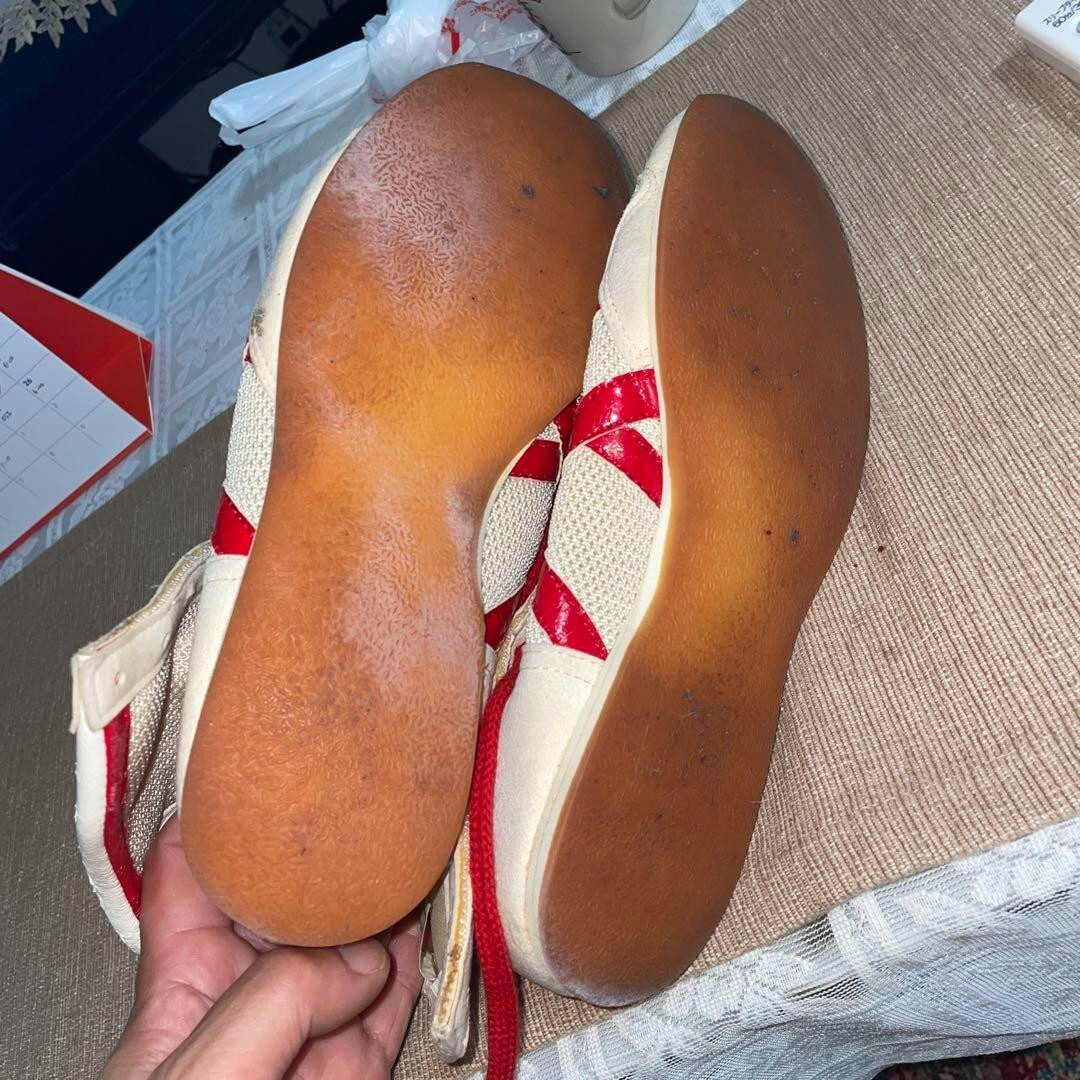 ASICS TIGER Boxing Shoes White Red Line Long type US7 ( 25cm