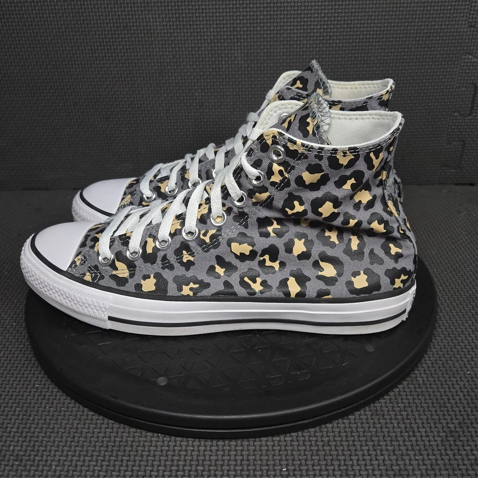 Zapatillas deportivas Converse CTAS High Top Leopardo para mujer talla 8,5 gris blanco de lona Foto 3 de 4