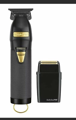 BaBylissPRO BlackFX Outlining Trimmer FX787BN + Shaver FXFS2B PRO Barber Kit Set