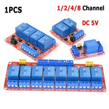 1 Pcs DC 5V 1/2/4/8 Channel Relay Module High Low Level Trigger with Optocoupler