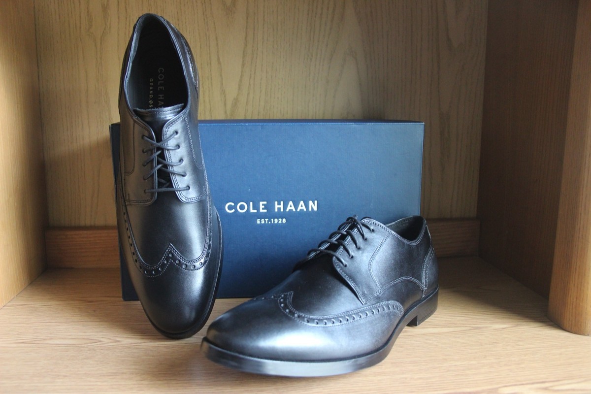 Cole Haan Jay Grand Wingtip Oxford Men Black Shoe Size 12 C2774 - Main Image