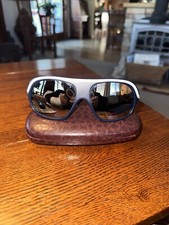 GH Japan Vintage Ski Skiing Sport Sunglasses Navy White Stripe Mirrored Aviator