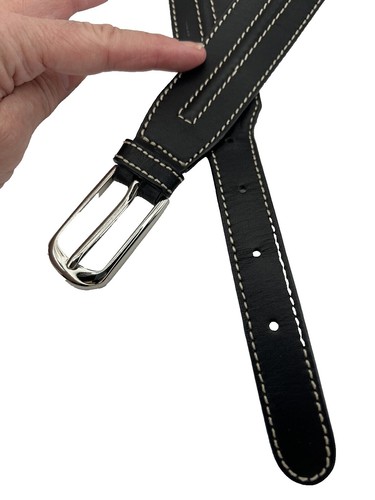Ann Taylor Black Braided Belt with Silver Buckle 93376 Size Large Leather 36.5 “ Ann Taylor | Accessories | Ann Taylor Black And Gold Belt  main image 4