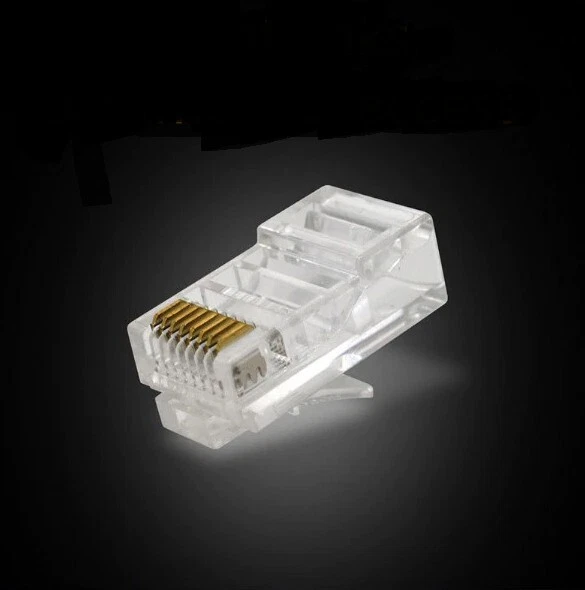 Lot 1 à 100 fiches RJ45 tête a sertir Connecteur réseau LAN Prise Ethernet Embou - Photo 3/3