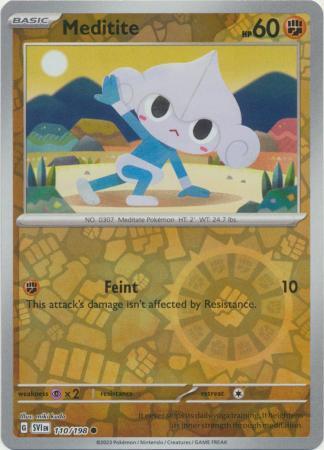 MEDITITE 110/198 SCARLET VIOLET BASE POKEMON (REVERSE HOLO, NM)