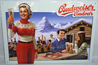 Budweiser Budvar Bier Beer Metallschild Emblem Nostalgie Dekoration Bar NEU OVP