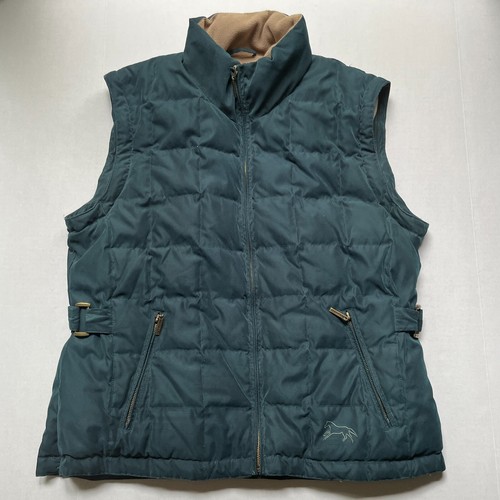 Horseware Ireland Down Jacket Coat Converts Vest Womens XL Green Quilted Lined - Picture 7 of 13