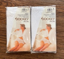 Vintage Jockey for Her Set Of 2 Womens Queensize White Cotton Brief Sz 8