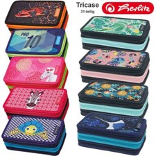 Herlitz Triple Decker TriCase gefüllt 3-fach Federtasche Federmappe Schüleretui