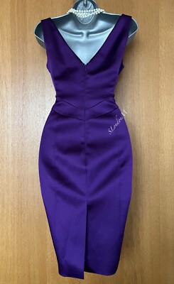 Robe Femme Violette Karen Millen UK Taille 10 - Occasion Très Bon état - Polyester élastane Soie