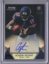 ALSHON JEFFERY 2012 BOWMAN STERLING BLACK REFRACTOR RC AUTO 14/50 CHICAGO BEARS
