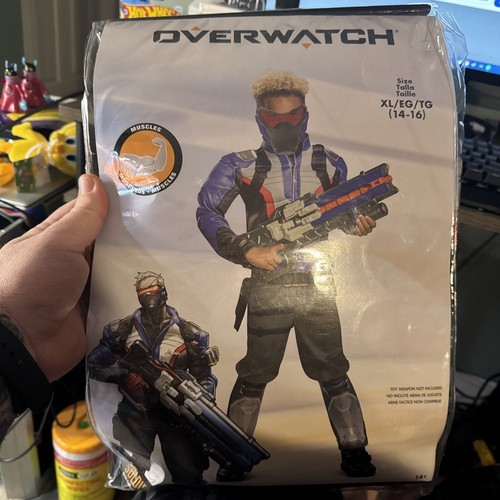 Overwatch Gaming Soldier 76 Halloween Costume NEW XL 14-16 Child - 第 1/14 張圖片