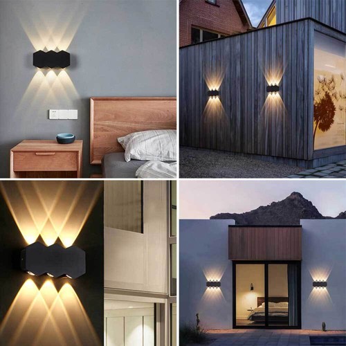 LED Wandleuchte Wand-Lampe Strahler Innen Außen Modern Effekt Leuchte up down - Bild 36 von 58