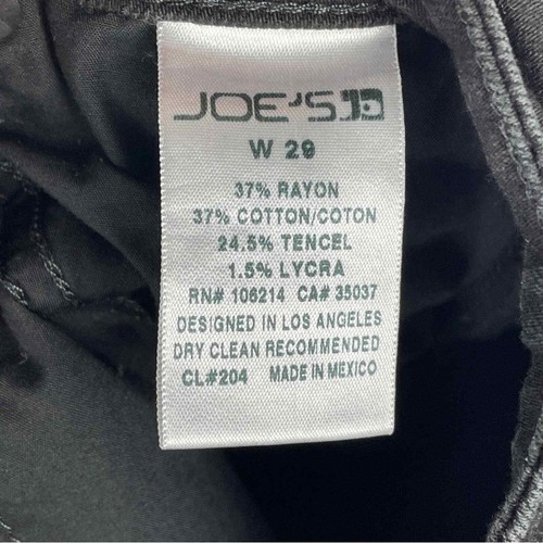 Joe's Jeans Becca Cropped Cuffed Jeans Black Denim Cotton Stretch Womens Size 29 - Picture 11 of 13