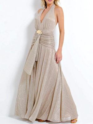 PATBO DRAPED LUREX HALTER MAXI DRESS in Champagne sz 4-6 $850 | eBay PATBO DRAPED LUREX HALTER MAXI DRESS in Champagne sz 4-6 $850 | eBay