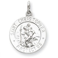 925 Sterling Silver St. Christopher Medal Charm Pendant - 15x21mm 1.05 Grams on sale 925 Sterling Silver St. Christopher Medal Charm Pendant - 15x21mm 1.05 Grams on sale