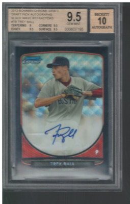 2013 Bowman Chrome Auto Schwarz Welle Refractors # TB Trey Ball / 50 - BGS Gemmt