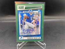 Derrick Deese Jr. 2022 Score Green Auto #376 Lions RC Rookie EX Surface