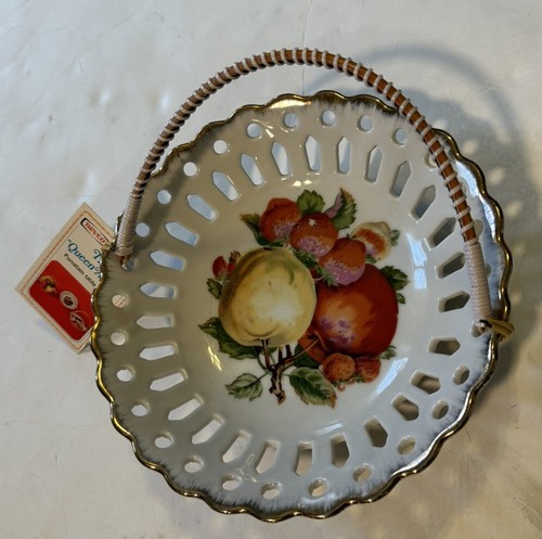 Nevco “ The Queen Anne Porcelain Basket 8 In. Diameter New&&&